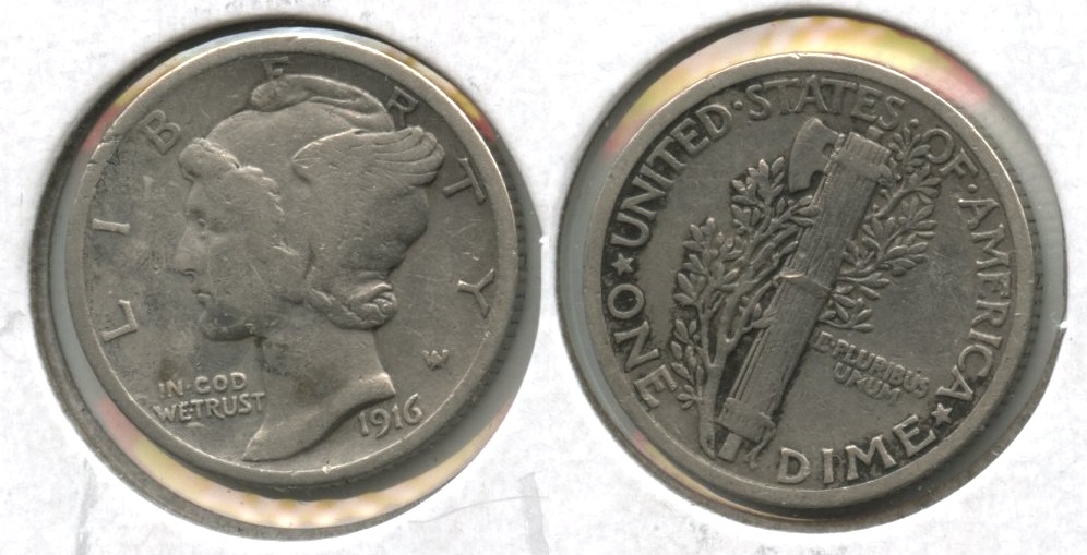 1916 Mercury Dime Fine-12 #j