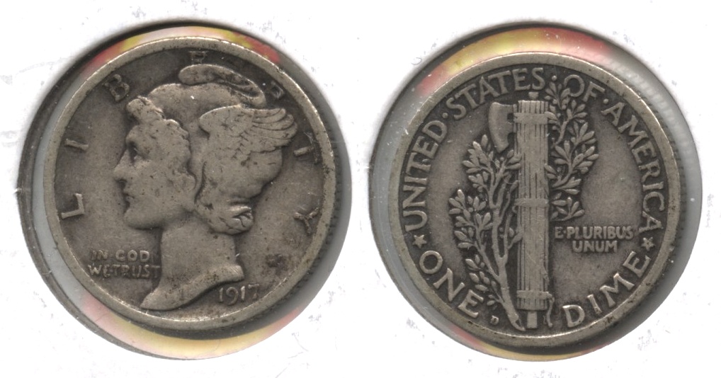 1917-D Mercury Dime Fine-12 #a