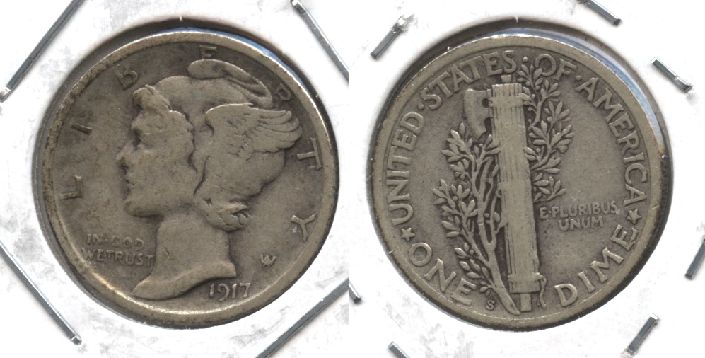1917-S Mercury Dime Fine-12
