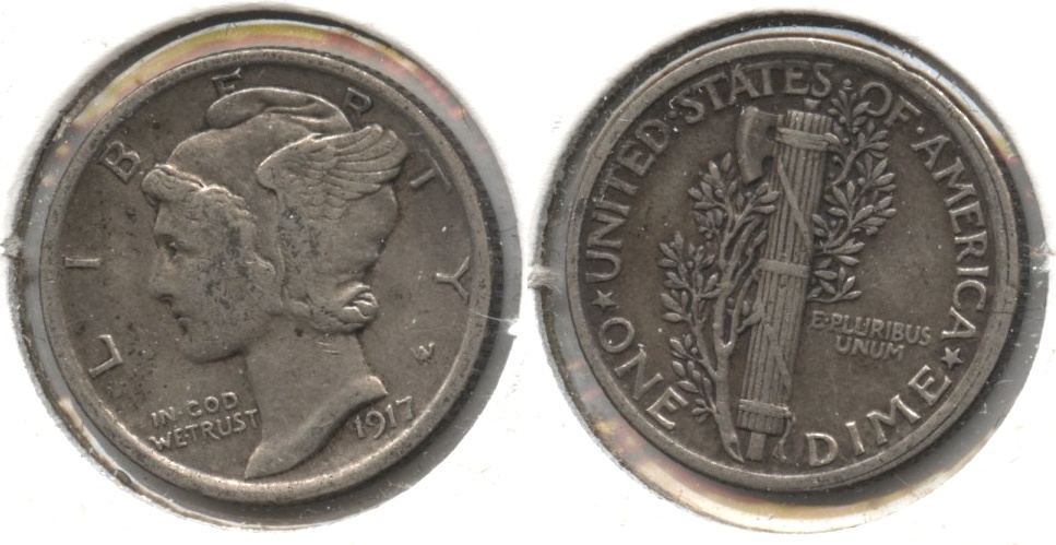 1917 Mercury Dime EF-40 #a