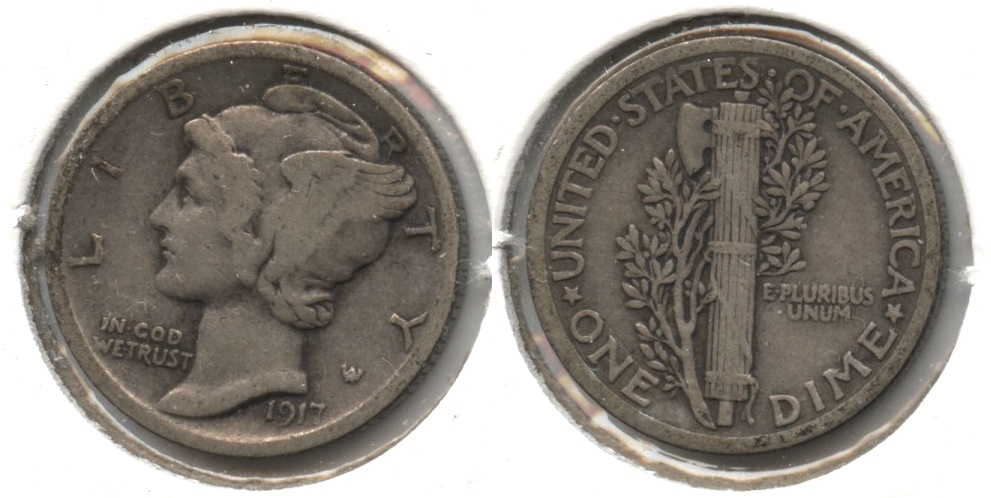 1917 Mercury Dime Fine-12 #c