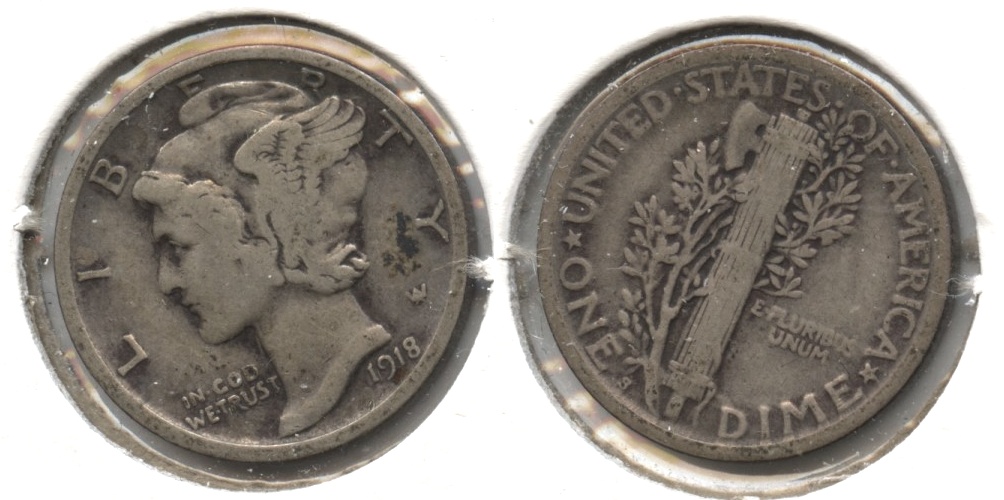 1918-S Mercury Dime Fine-12 #a