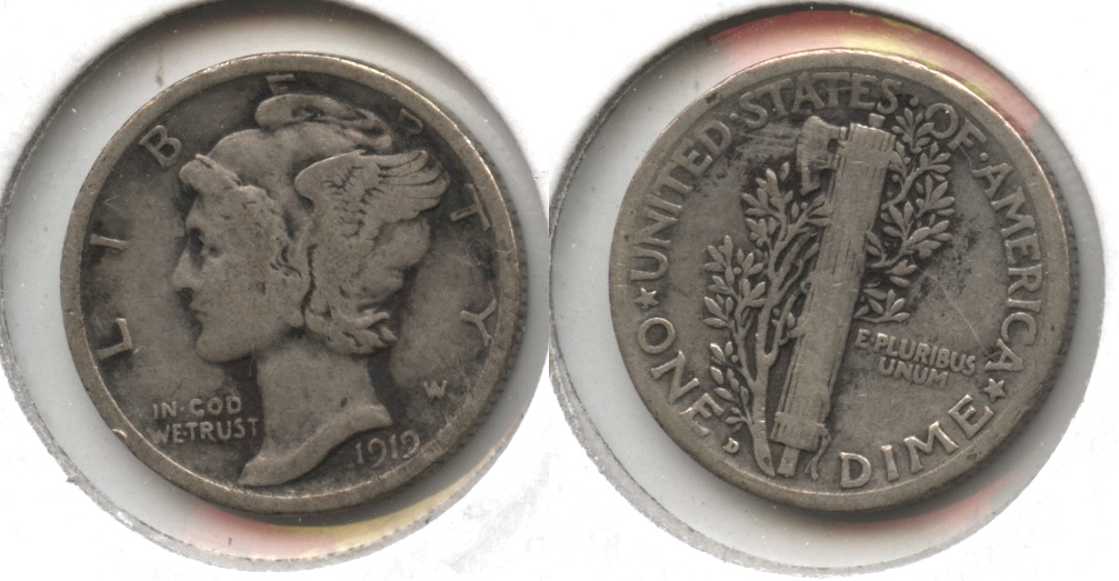 1919-D Mercury Dime VG-8 #b