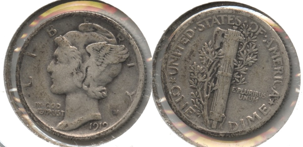 1919 Mercury Dime Fine-12 #e