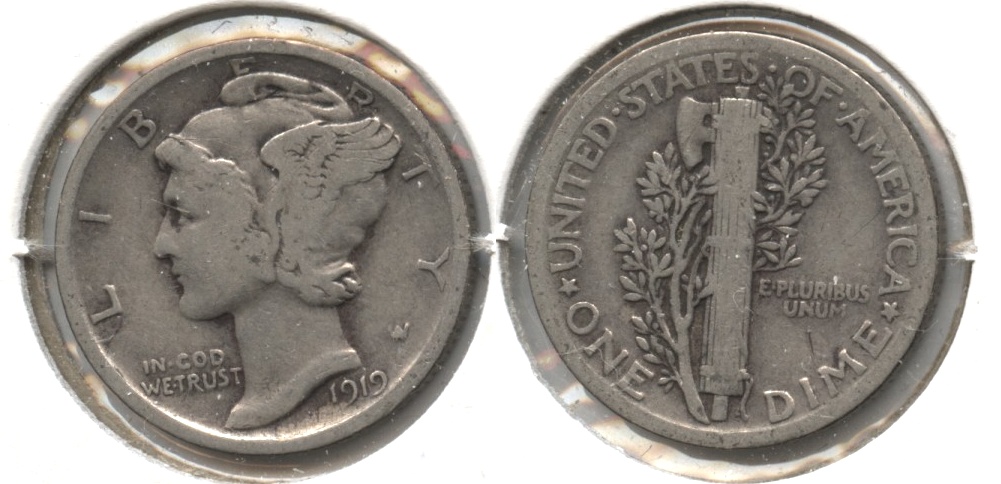 1919 Mercury Dime Fine-12 #f