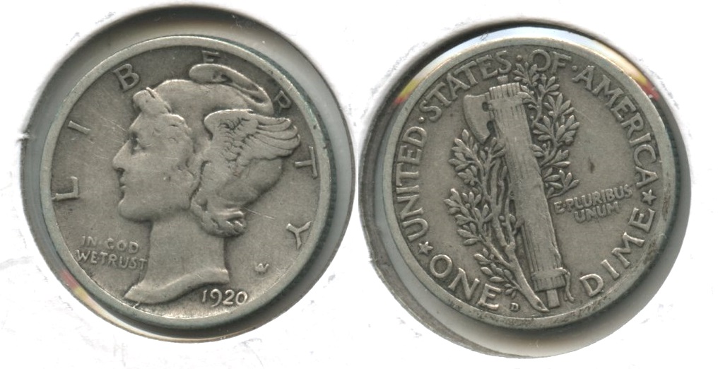1920-D Mercury Dime Fine-12 #d