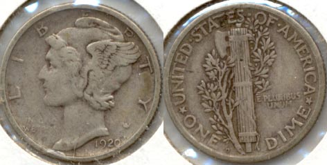 1920-D Mercury Dime VF-20
