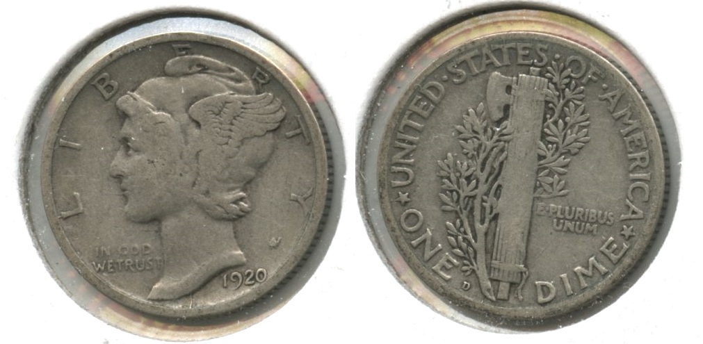 1920-D Mercury Dime VG-8 #c