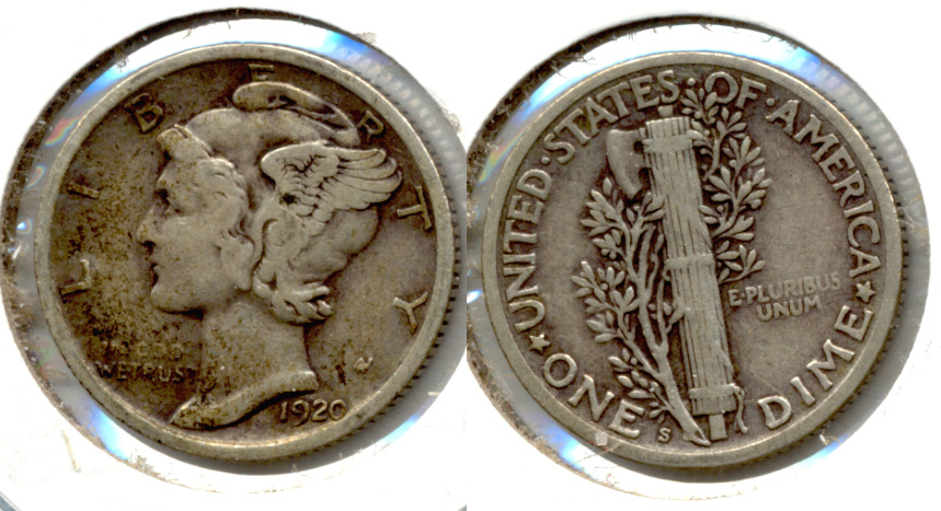 1920-S Mercury Dime VF-20 c