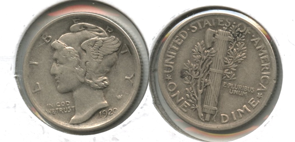 1920 Mercury Dime VF-20 #b