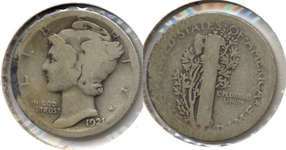 1921 Mercury Dime AG-3 b