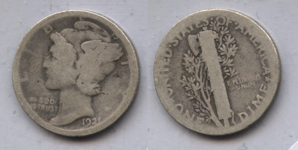 1921 Mercury Dime AG-3 #j