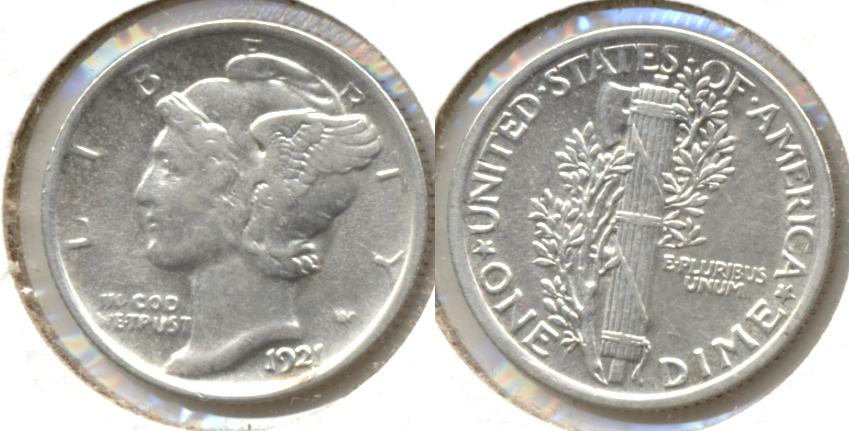 1921 Mercury Dime AU-50