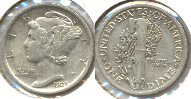 1923 Mercury Dime AU-50 a