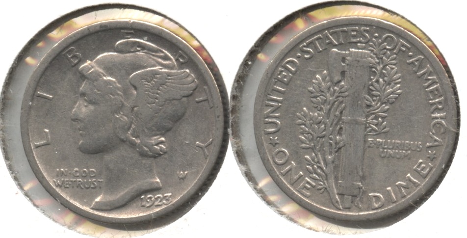 1923 Mercury Dime Fine-12 #ap