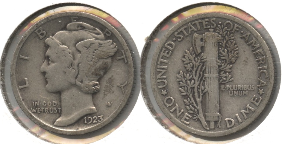 1923 Mercury Dime Fine-12 #at