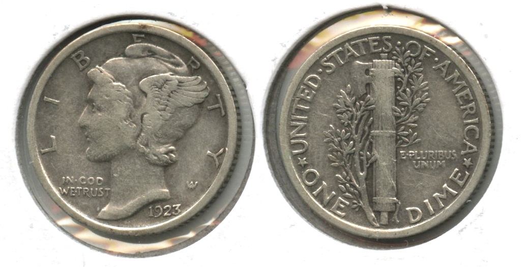 1923 Mercury Dime Fine-12 #ay