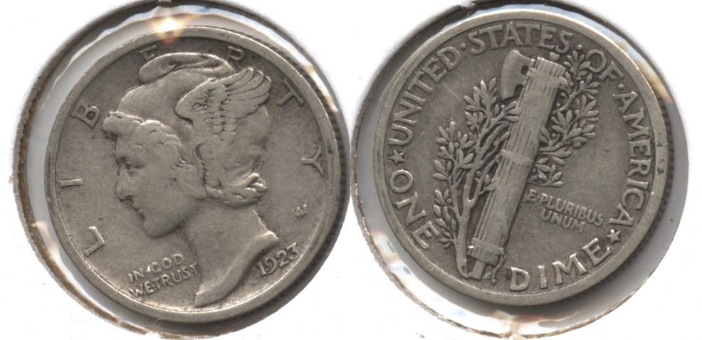 1923 Mercury Dime Fine-12 #y