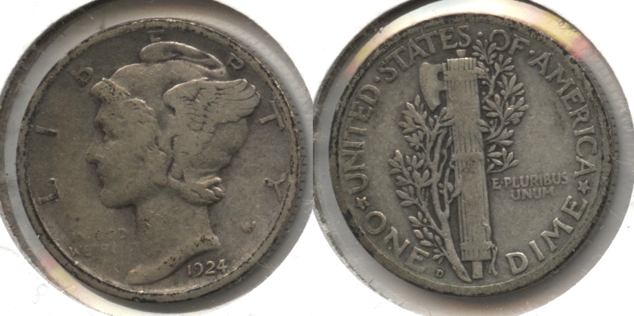 1924-D Mercury Dime Fine-12