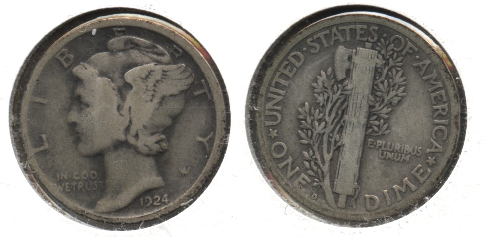 1924-D Mercury Dime Fine-12 #b