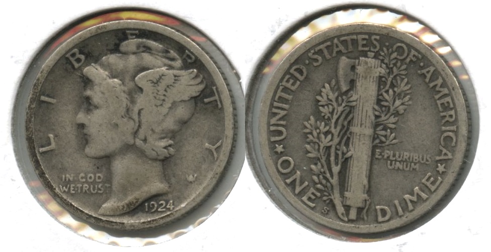 1924-S Mercury Dime Fine-12 #d