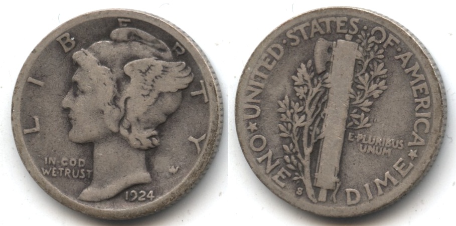 1924-S Mercury Dime Good-4 #e