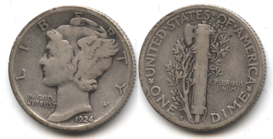 1924-S Mercury Dime Good-4 #m