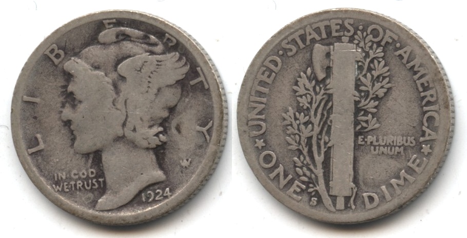 1924-S Mercury Dime Good-4 #o
