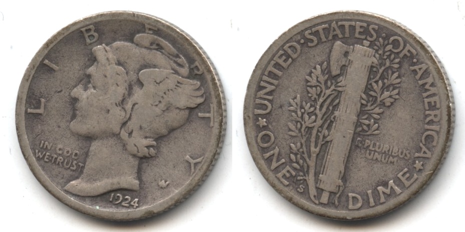 1924-S Mercury Dime VG-8 #d