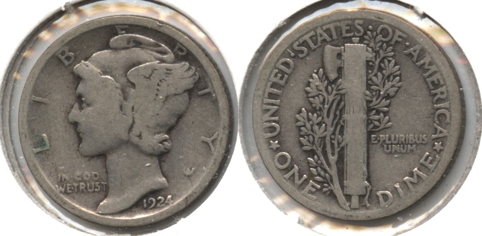 1924 Mercury Dime Good-4 #l