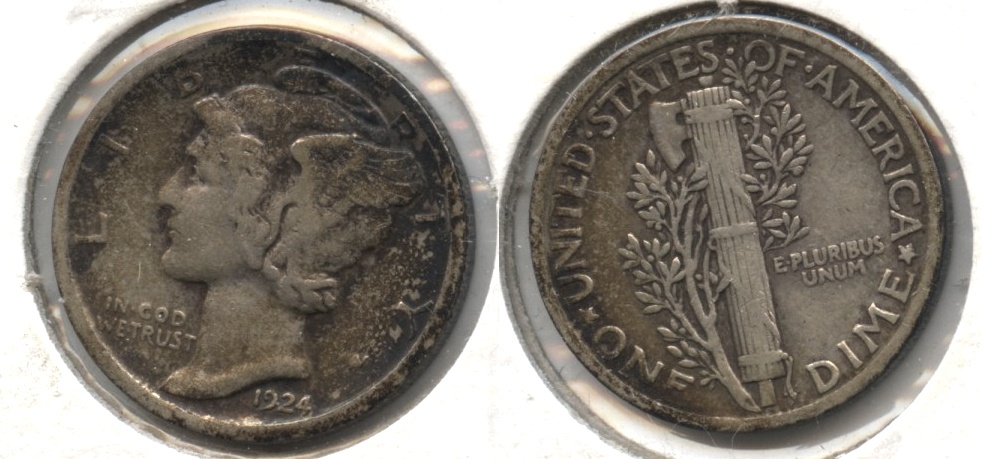 1924 Mercury Dime VF-20 Toned