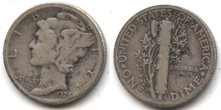 1925-S Mercury Dime VG-8 #h