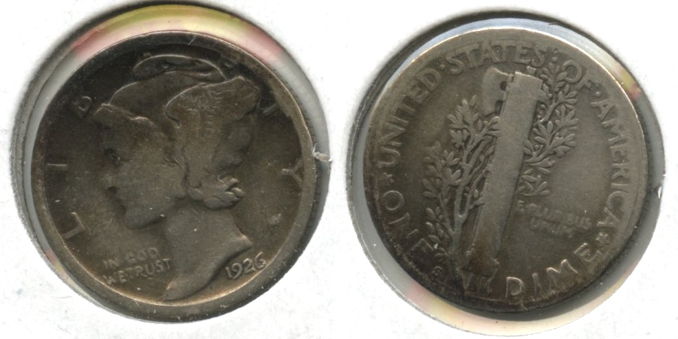 1926-S Mercury Dime Good-4 #l Cleaned Retoned