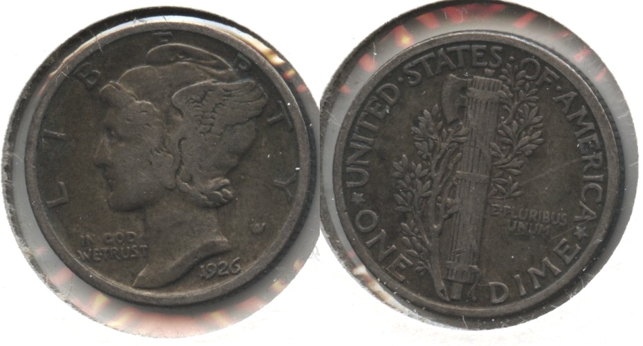 1926 Mercury Dime Fine-12 Gray