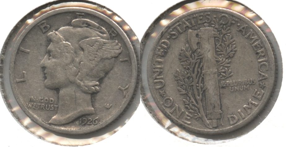 1926 Mercury Dime Fine-12 #a Cleaned