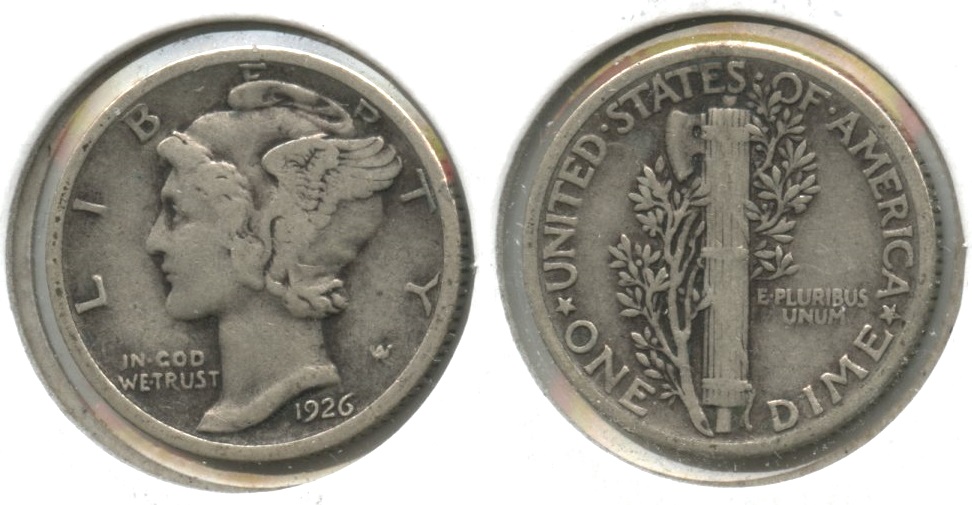 1926 Mercury Dime Fine-12 #o