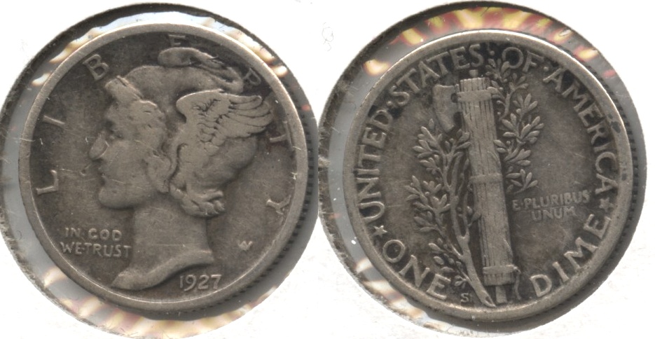 1927-S Mercury Dime Fine-12