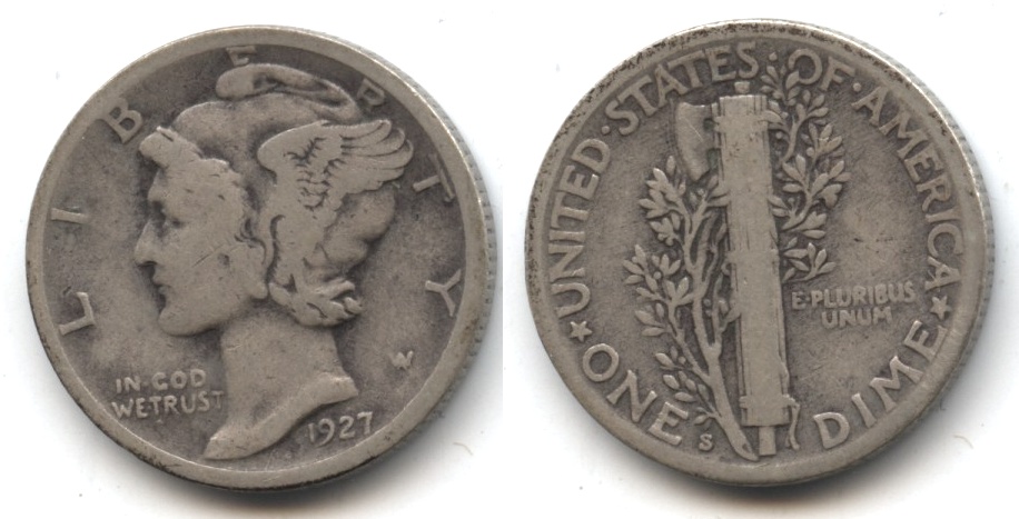 1927-S Mercury Dime Good-4 #k