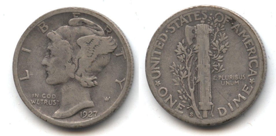 1927-S Mercury Dime VG-8