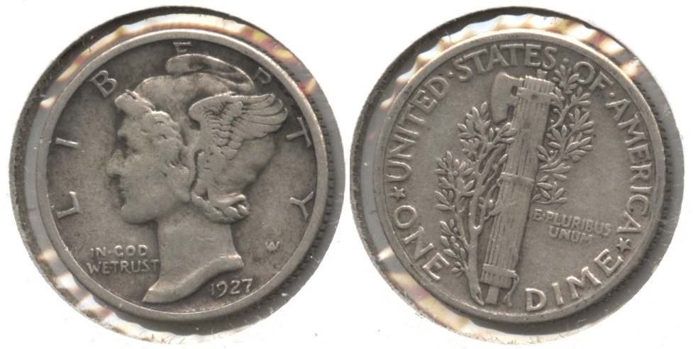 1927 Mercury Dime Fine-12 #f