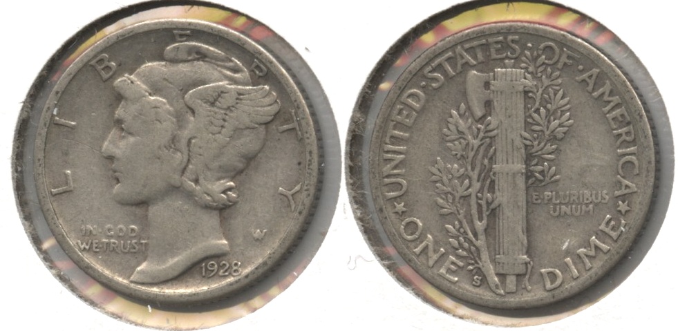 1928-S Mercury Dime Fine-12 #h