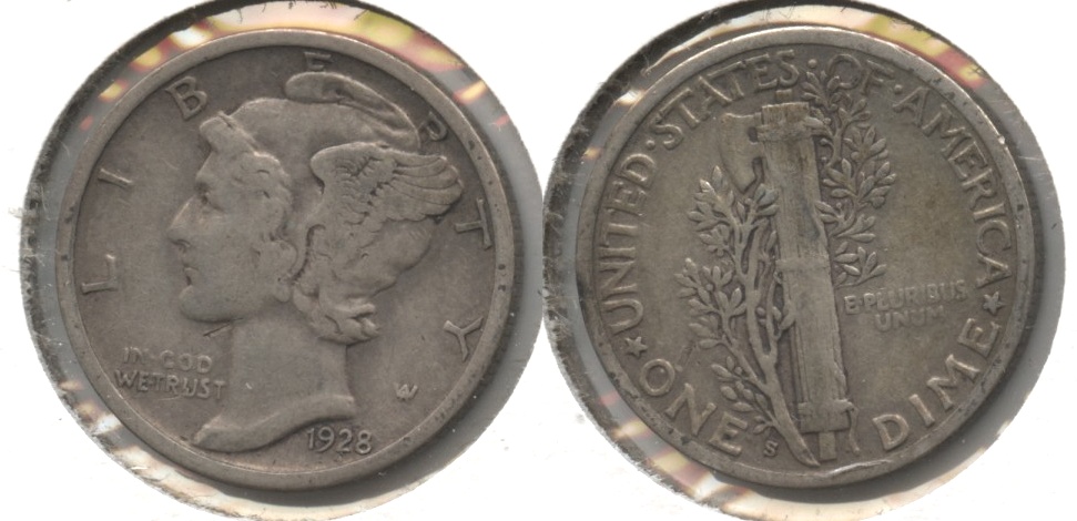1928-S Mercury Dime Fine-12 #j