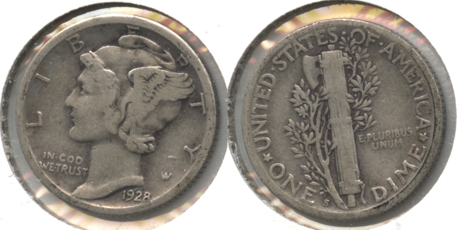 1928-S Mercury Dime VG-8 #a