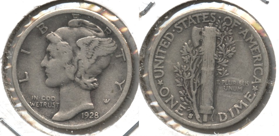 1928-S Mercury Dime VG-8 #ak