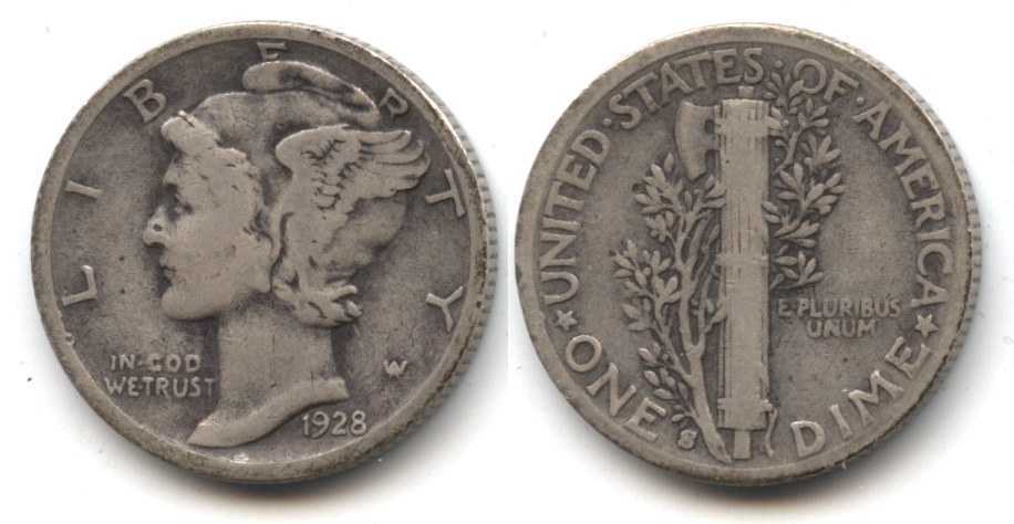 1928-S Mercury Dime VG-8 #am