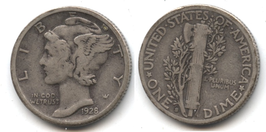 1928-S Mercury Dime VG-8 #i