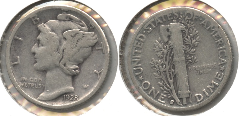 1928-S Mercury Dime VG-8 #u