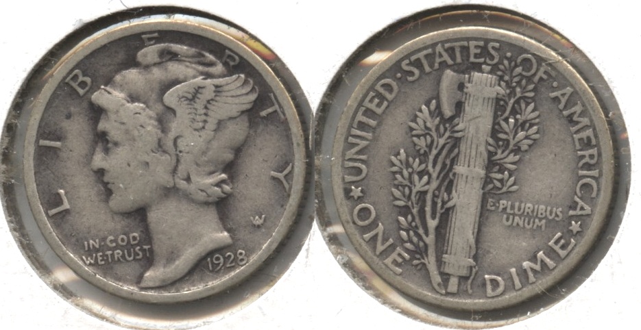 1928 Mercury Dime Fine-12 #w
