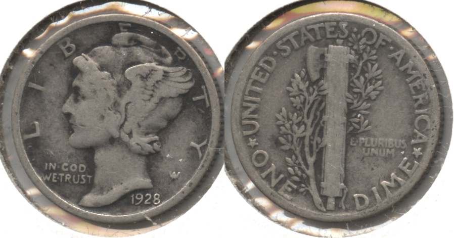 1928 Mercury Dime Good-4 #n
