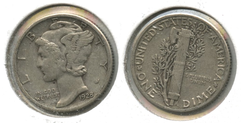 1928 Mercury Dime VF-20 #c